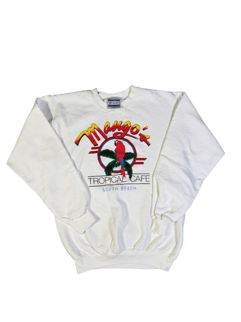 Vintage 90s Mango Tropical Cafe South Beach Graphic Sweatshirt S